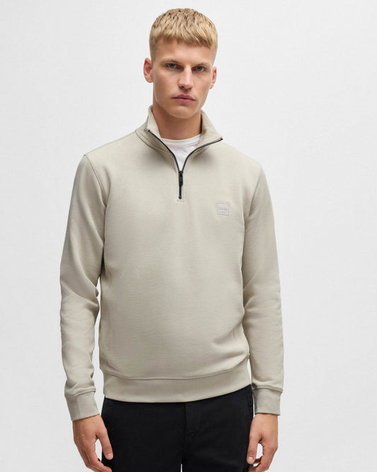 BOSS Orange Zetrust Mens 1/4 Zip Sweatshirt - Light Beige 271