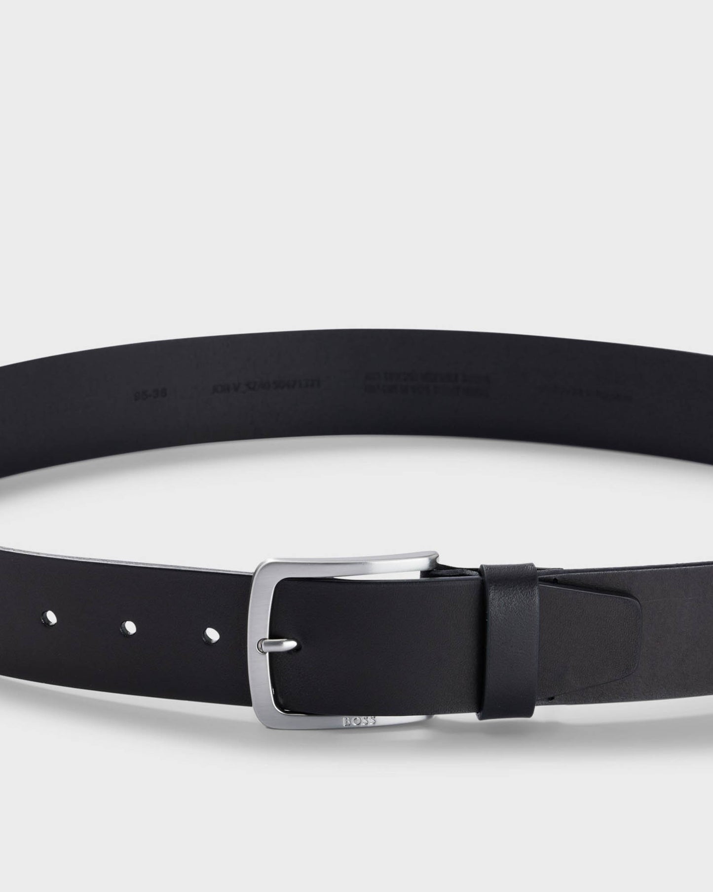 BOSS Orange Jor-V Mens Italian-Leather Belt With Logo-Engraved Buckle - Black 001