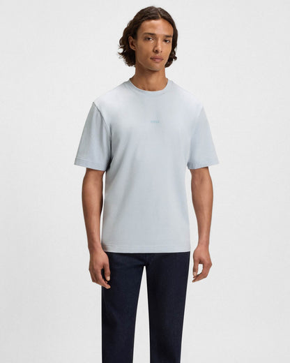 BOSS Orange TChup Mens Crew Neck Small Logo T-Shirt - Light/Pastel Grey 053