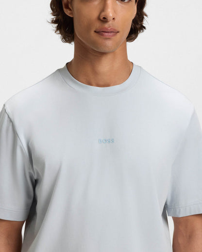 BOSS Orange TChup Mens Crew Neck Small Logo T-Shirt - Light/Pastel Grey 053