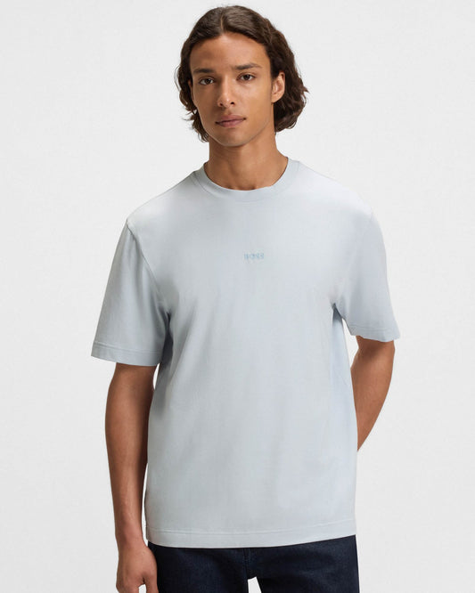 BOSS Orange TChup Mens Crew Neck Small Logo T-Shirt - Light/Pastel Grey 053