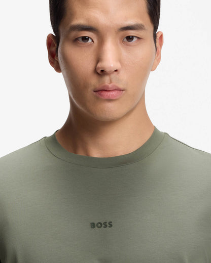 BOSS Orange TChup Mens Crew Neck Small Logo T-Shirt - Open Grey 077