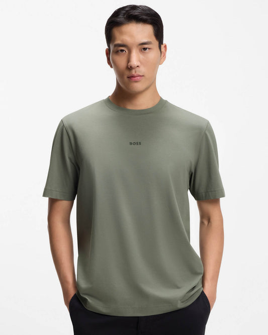 BOSS Orange TChup Mens Crew Neck Small Logo T-Shirt - Open Grey 077 - CHO - Designer Mens Logo T-Shirts