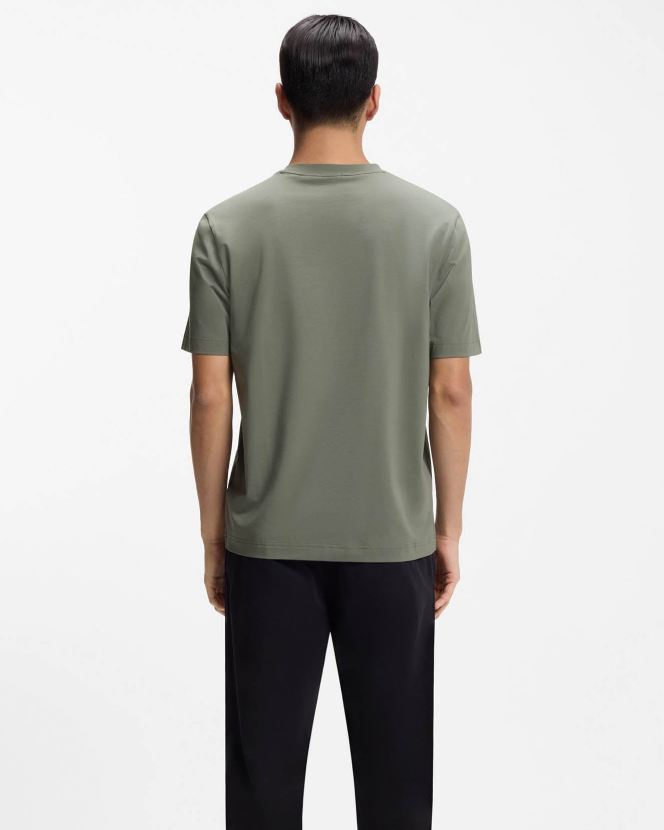 BOSS Orange TChup Mens Crew Neck Small Logo T-Shirt - Open Grey 077