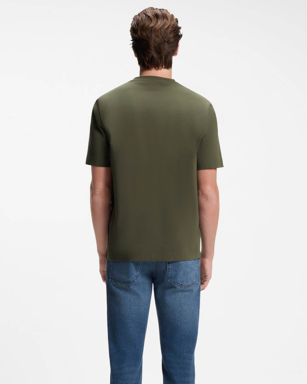 BOSS Orange TChup Mens Crew Neck Small Logo T - Shirt - Bright Green 325 | CHO | Designer Mens Logo T - Shirts