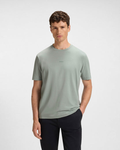 BOSS Orange TChup Mens Crew Neck Small Logo T-Shirt - Open Green 351