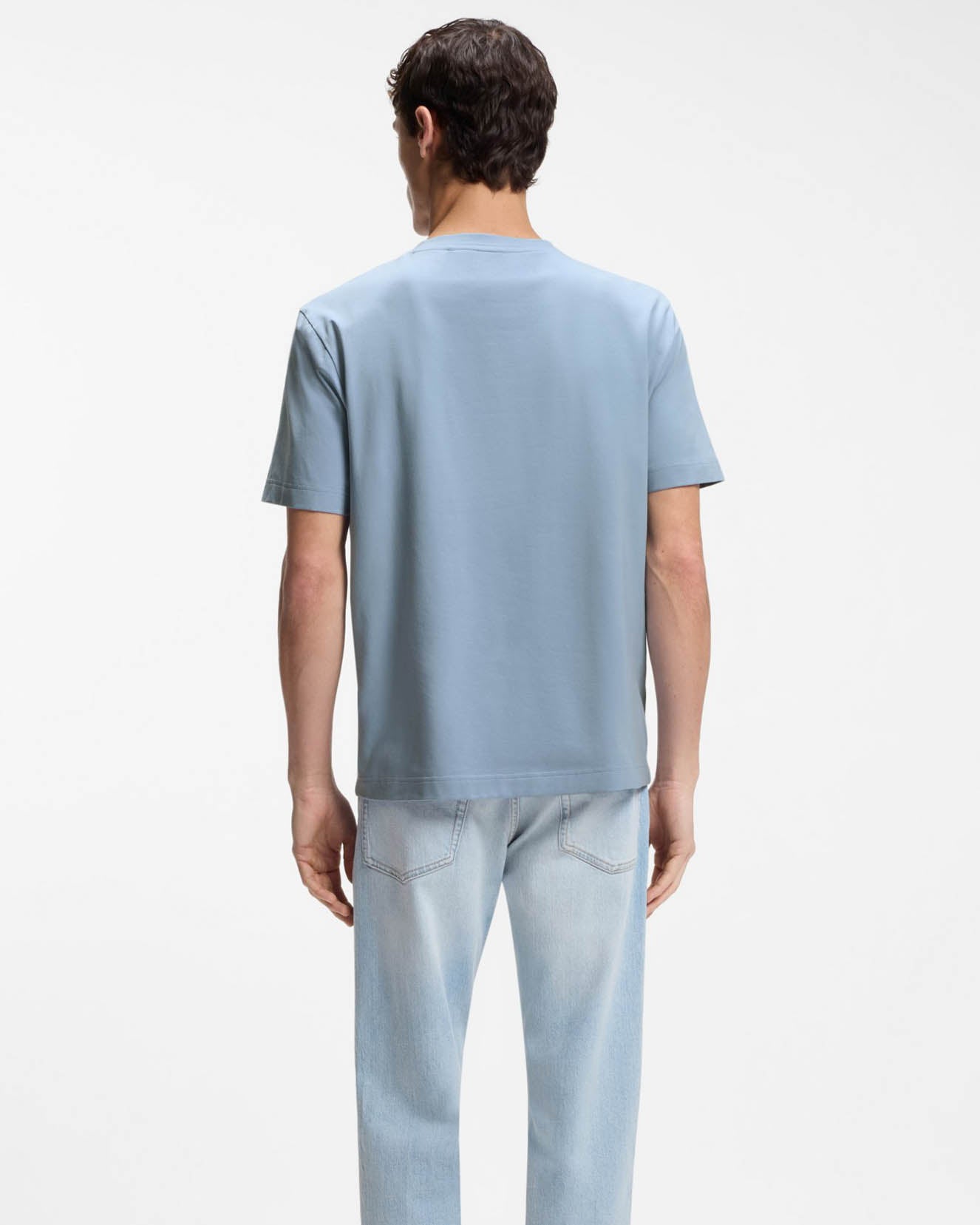 BOSS Orange TChup Mens Crew Neck Small Logo T-Shirt - Light/Pastel Blue 458