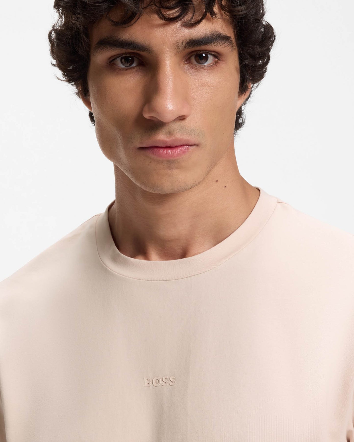 BOSS Orange TChup Mens Crew Neck Small Logo T-Shirt - Open Pink 690