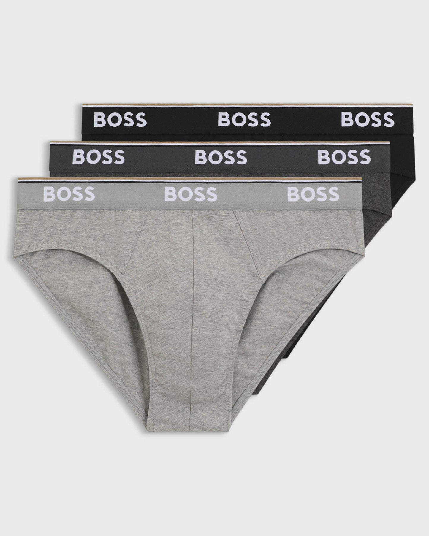 BOSS Orange 3 Pack Mens Power Briefs - Open Grey 061 | CHO | Designer Mens Underwear