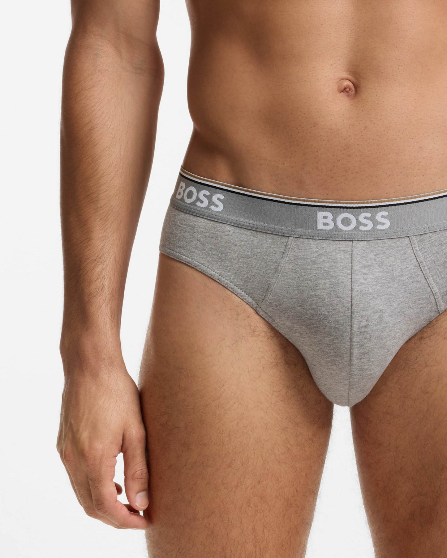 BOSS Orange 3 Pack Mens Power Briefs - Open Grey 061 | CHO | Designer Mens Underwear