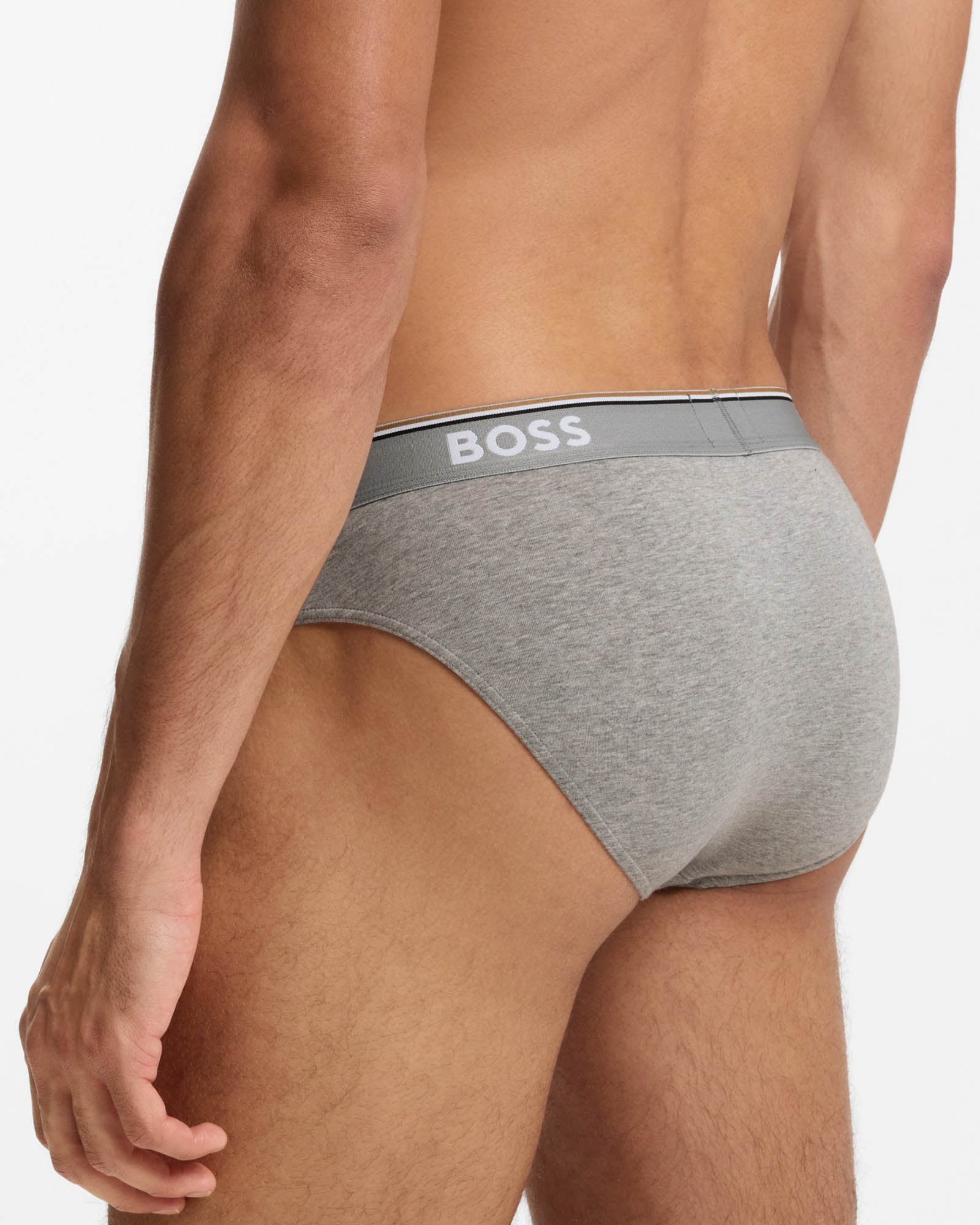 BOSS Orange 3 Pack Mens Power Briefs - Open Grey 061 | CHO | Designer Mens Underwear