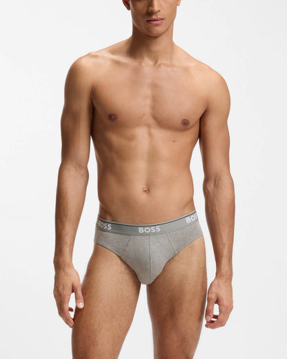 BOSS Orange 3 Pack Mens Power Briefs - Open Grey 061 | CHO | Designer Mens Underwear