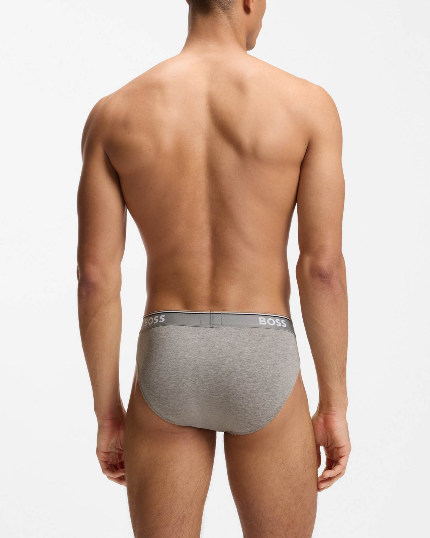 BOSS Orange 3 Pack Mens Power Briefs - Open Grey 061 | CHO | Designer Mens Underwear
