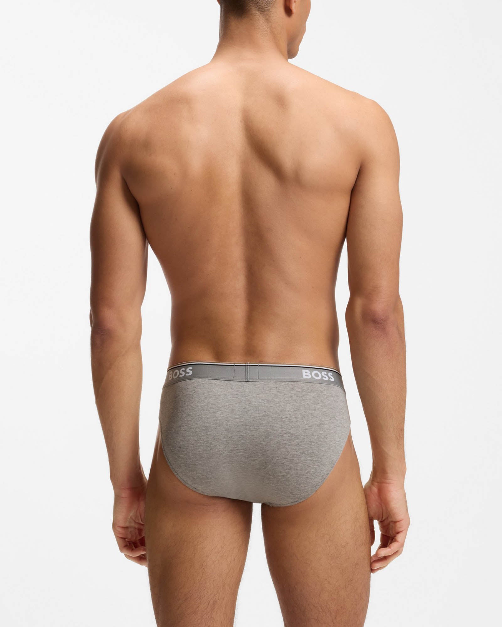 BOSS Orange 3 Pack Mens Power Briefs - Open Grey 061 | CHO | Designer Mens Underwear