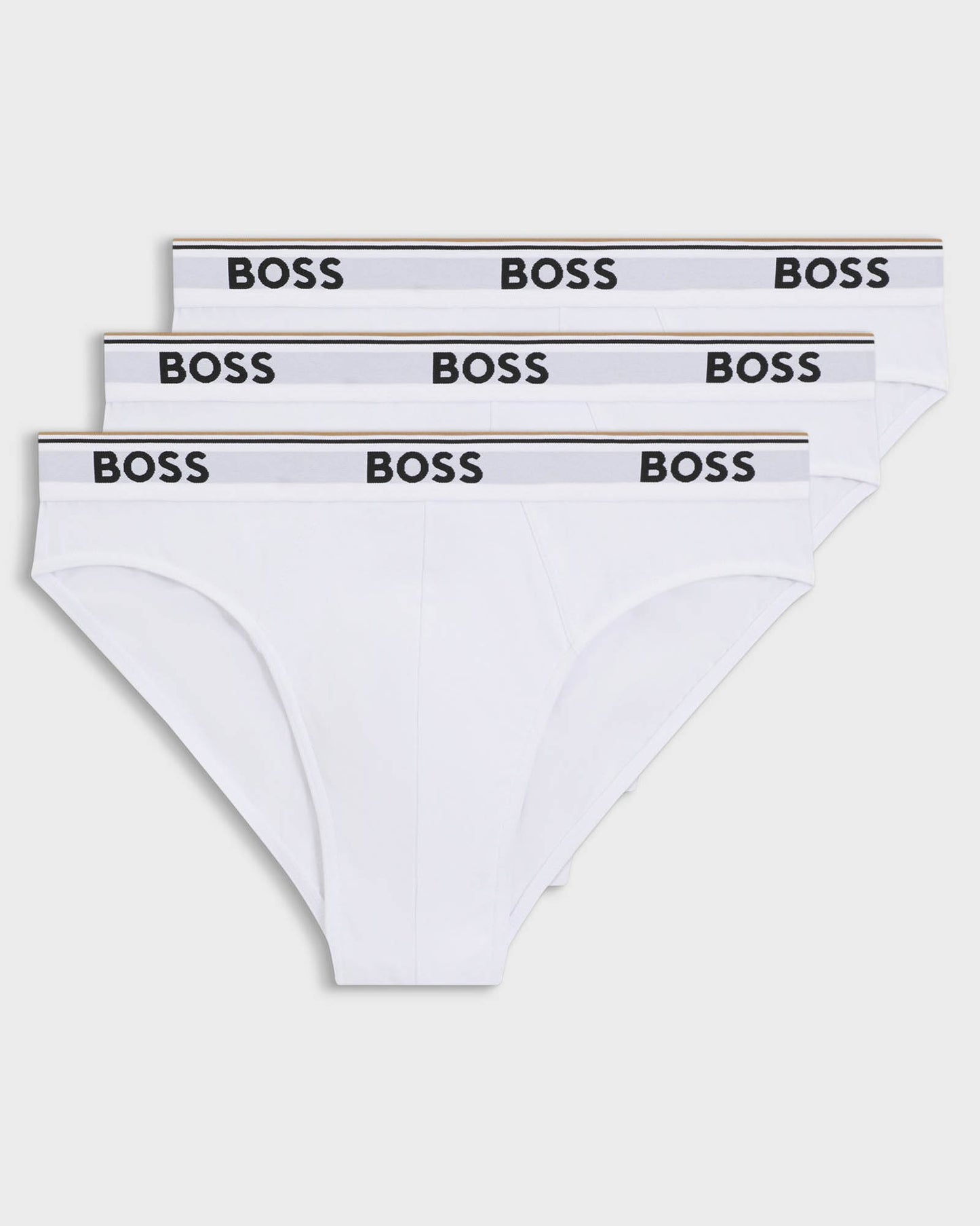 BOSS Orange 3 Pack Mens Power Briefs - White 100 | CHO | Designer Mens Underwear