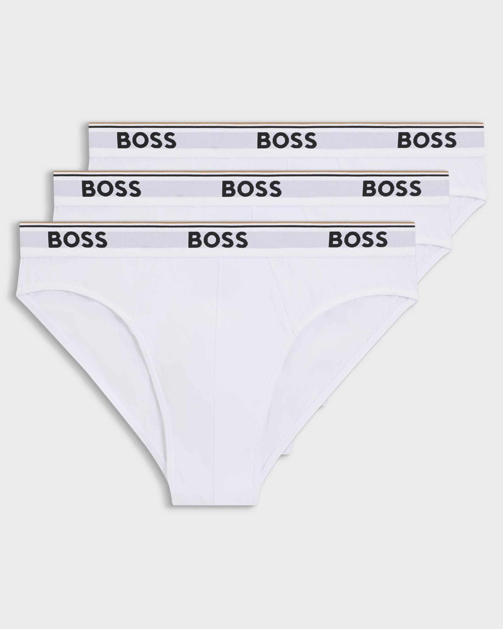 BOSS Orange 3 Pack Mens Power Briefs - White 100 | CHO | Designer Mens Underwear