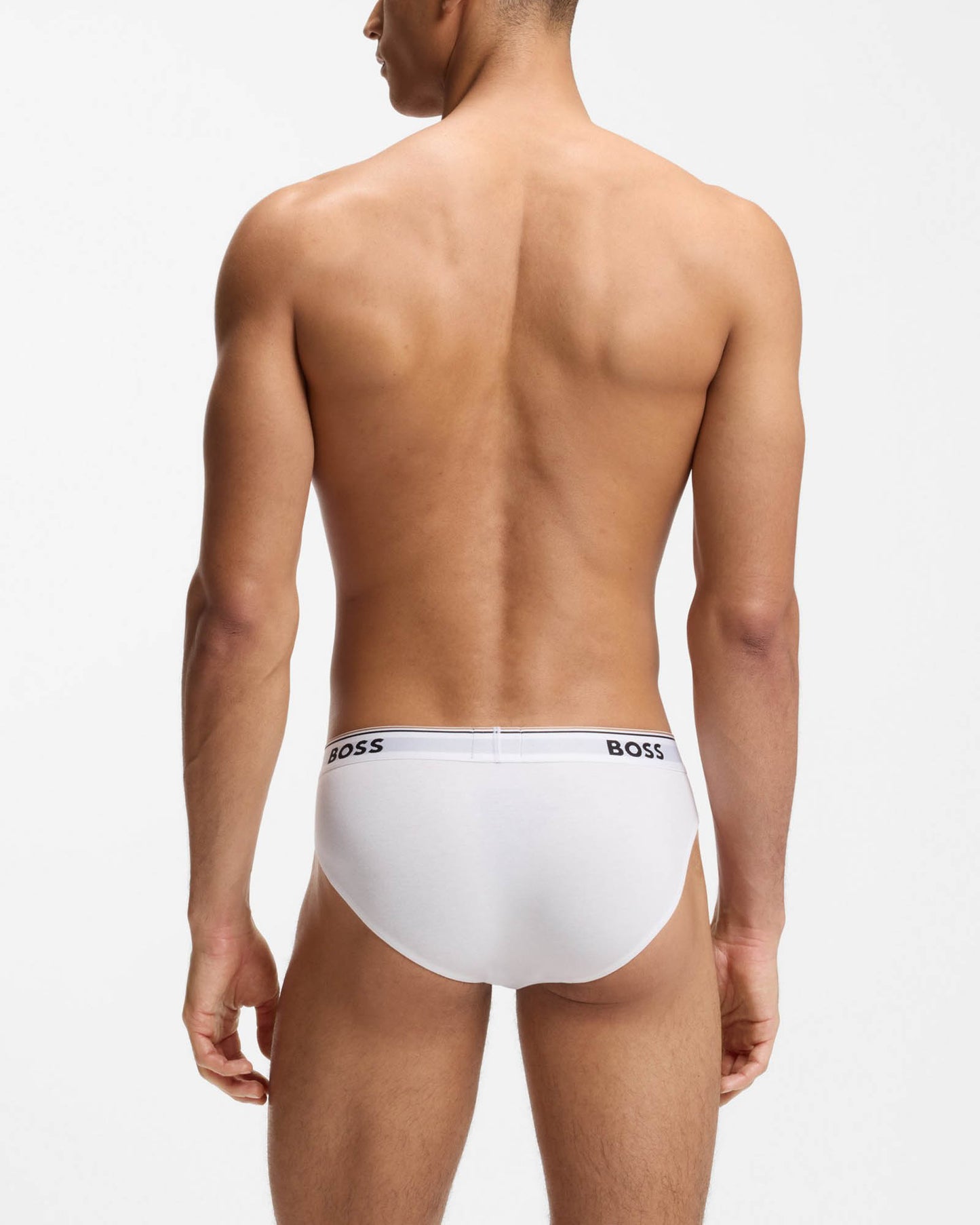 BOSS Orange 3 Pack Mens Power Briefs - White 100 | CHO | Designer Mens Underwear
