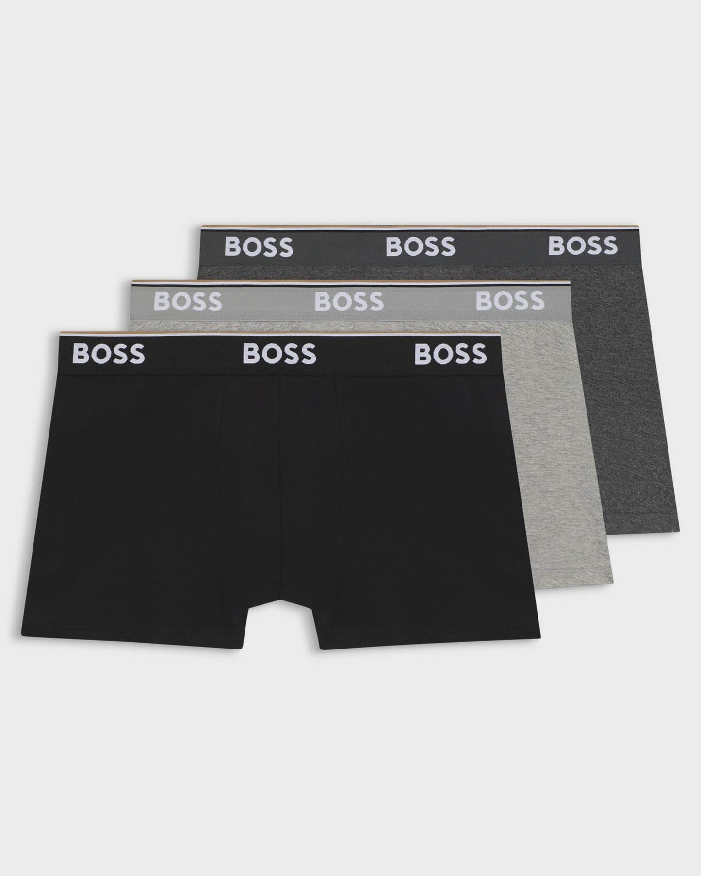 BOSS Orange 3 Pack Mens Power Trunks NOS - Open Grey 061 | CHO | Designer Mens Underwear