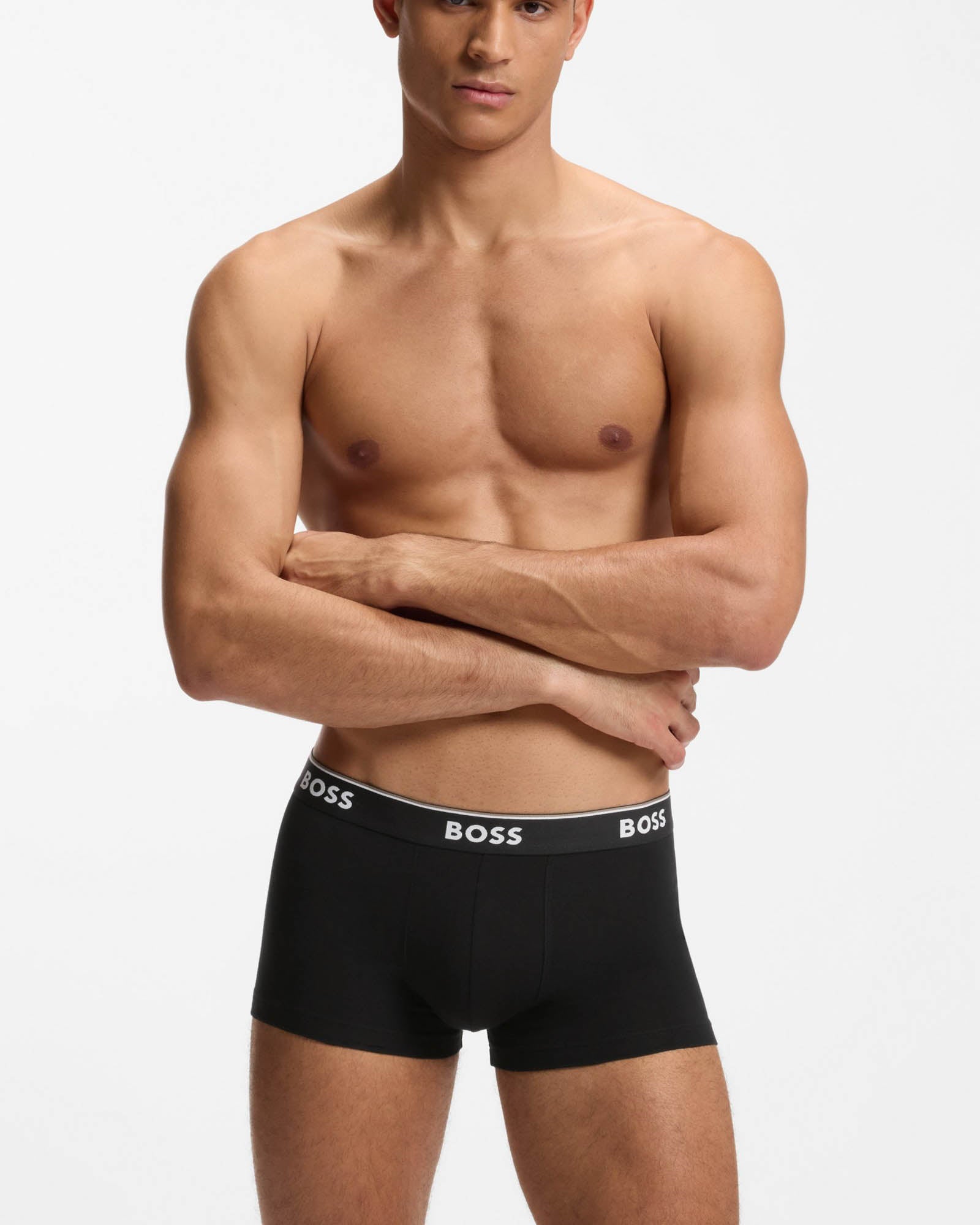 BOSS Orange 3 Pack Mens Power Trunks NOS - Open Grey 061 | CHO | Designer Mens Underwear