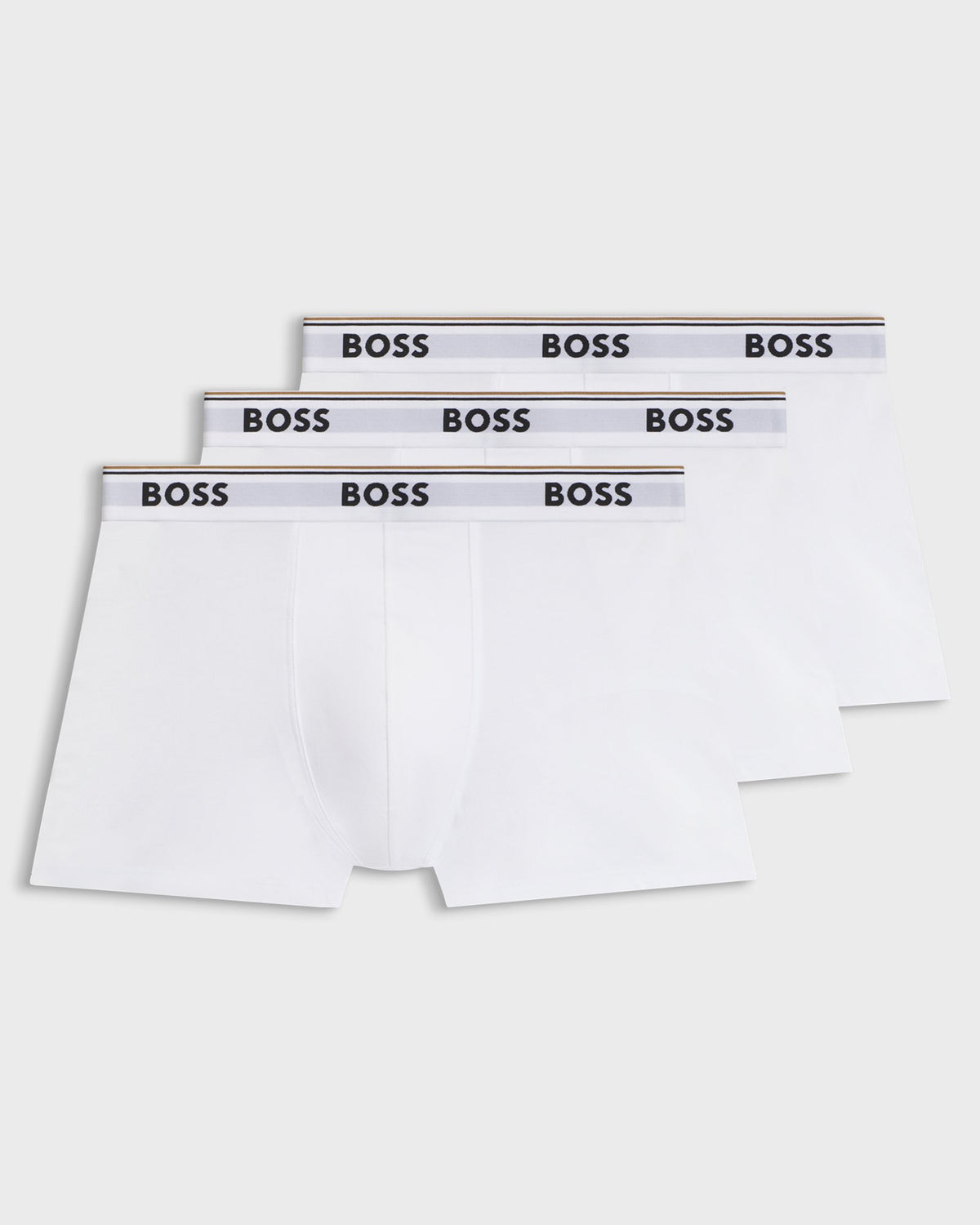 BOSS Orange 3 Pack Mens Power Trunks - White 100 | CHO | Designer Mens Underwear