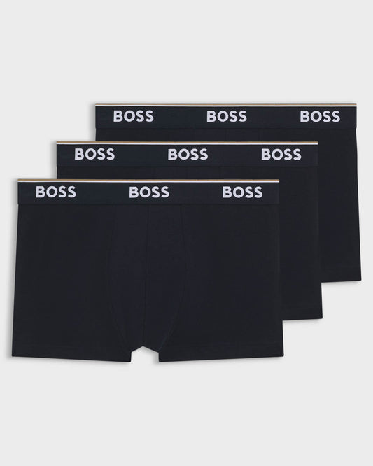 BOSS Orange 3 Pack Mens Power Trunks NOS - Open Blue 480 | CHO | Designer Mens Underwear