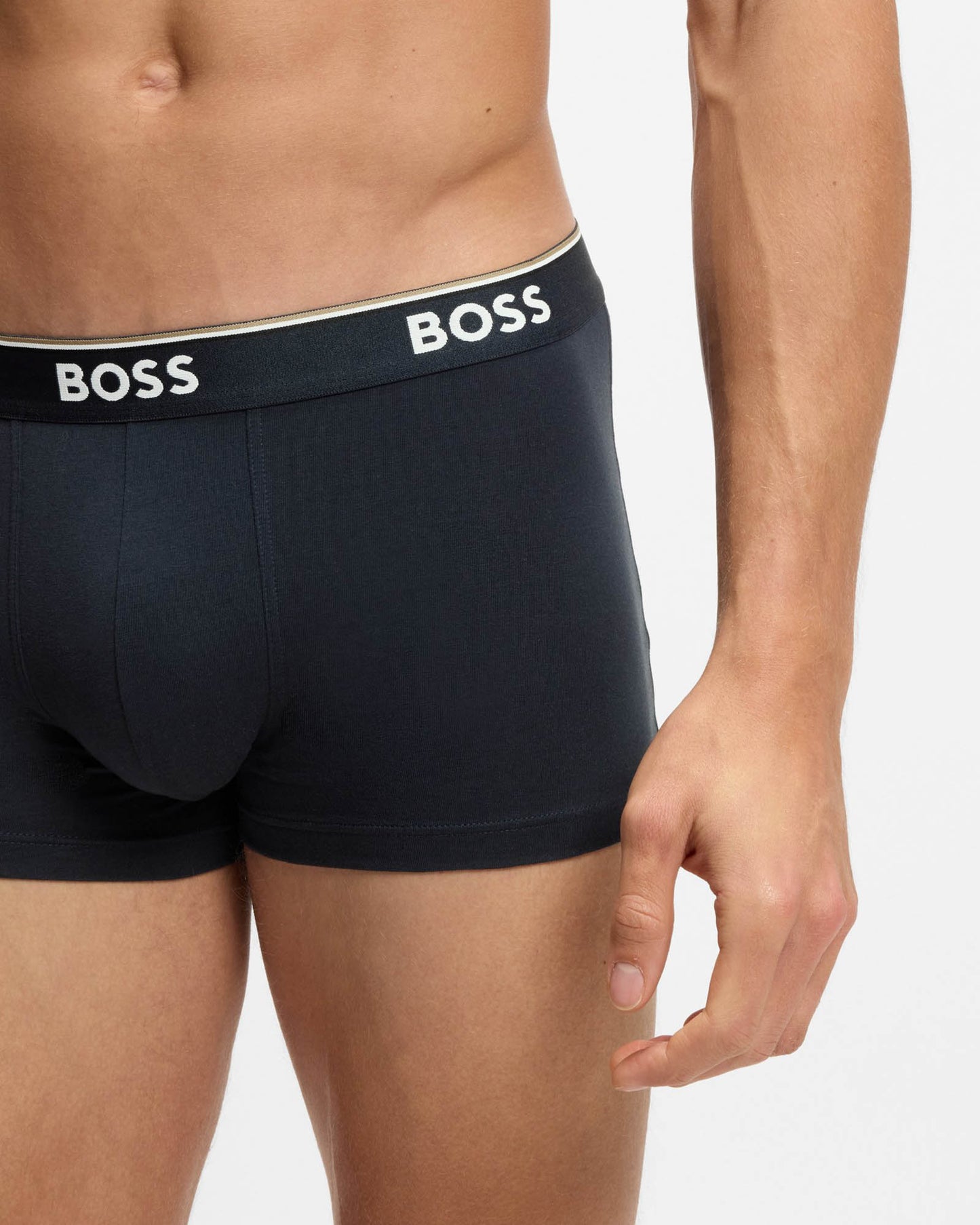 BOSS Orange 3 Pack Mens Power Trunks NOS - Open Blue 480 | CHO | Designer Mens Underwear
