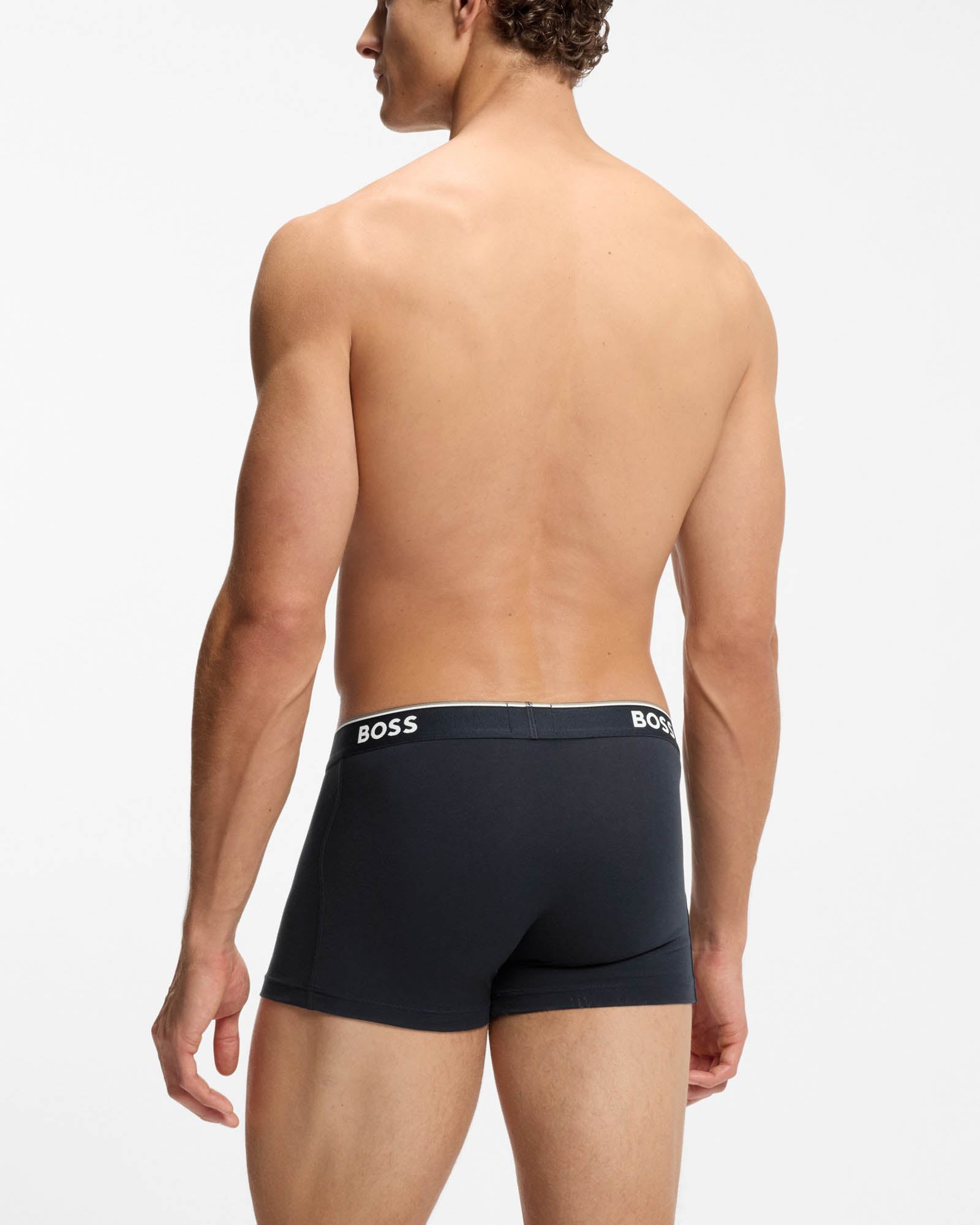 BOSS Orange 3 Pack Mens Power Trunks NOS - Open Blue 480 | CHO | Designer Mens Underwear