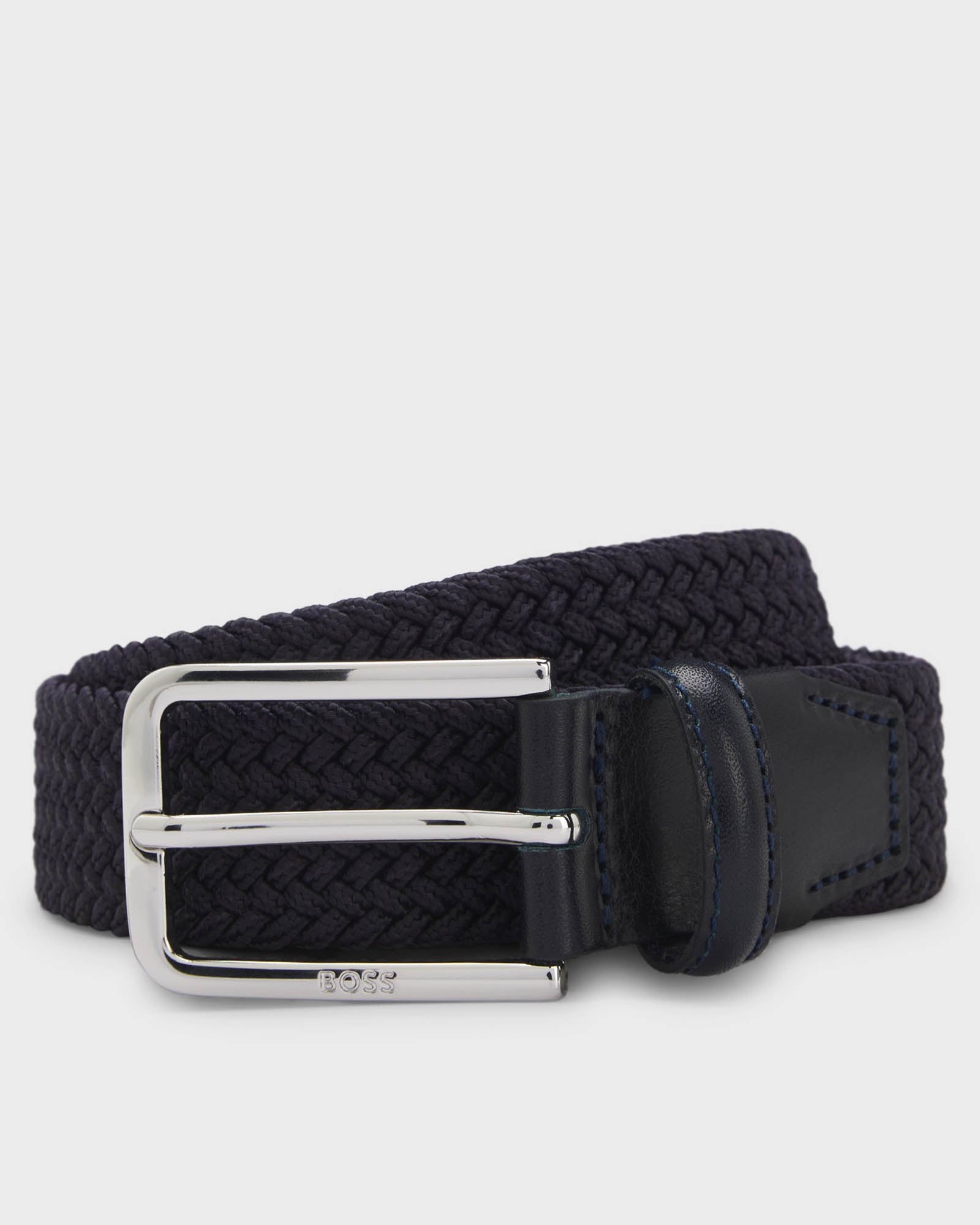 BOSS Orange Clorio Mens Fabric Belt - Navy 410 | CHO | Designer Mens Belts
