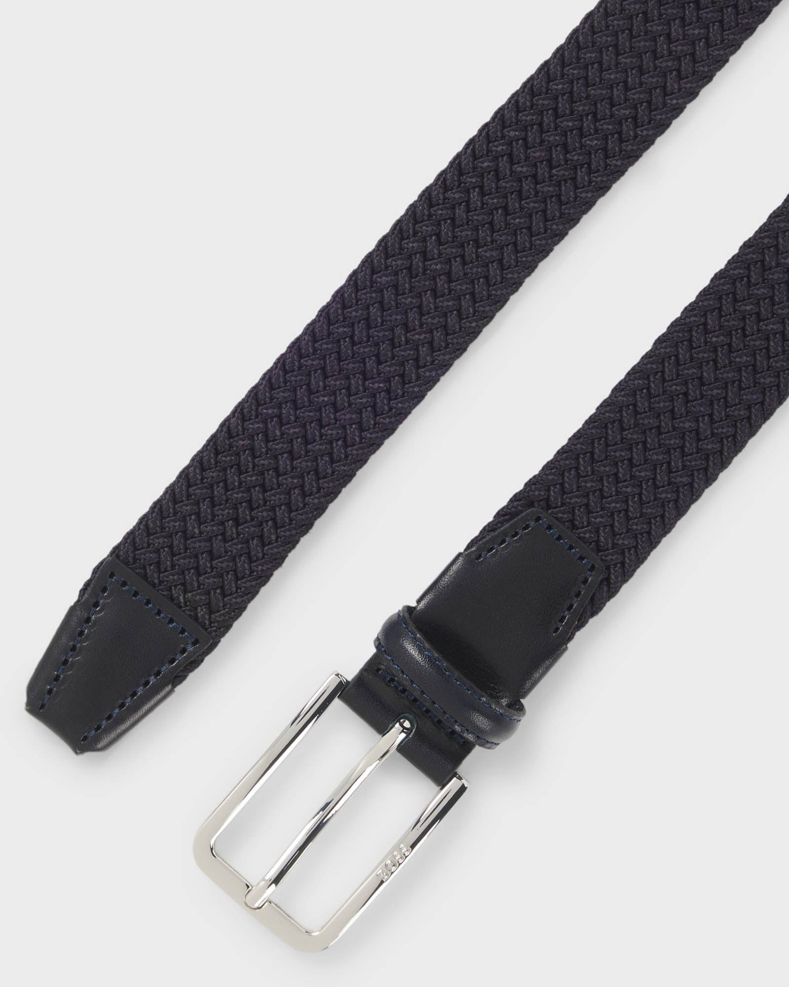 BOSS Orange Clorio Mens Fabric Belt - Navy 410 | CHO | Designer Mens Belts