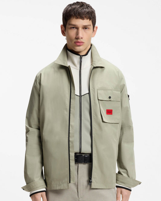 HUGO Emmond Mens Zip Overshirt - Light/Pastel Green 337