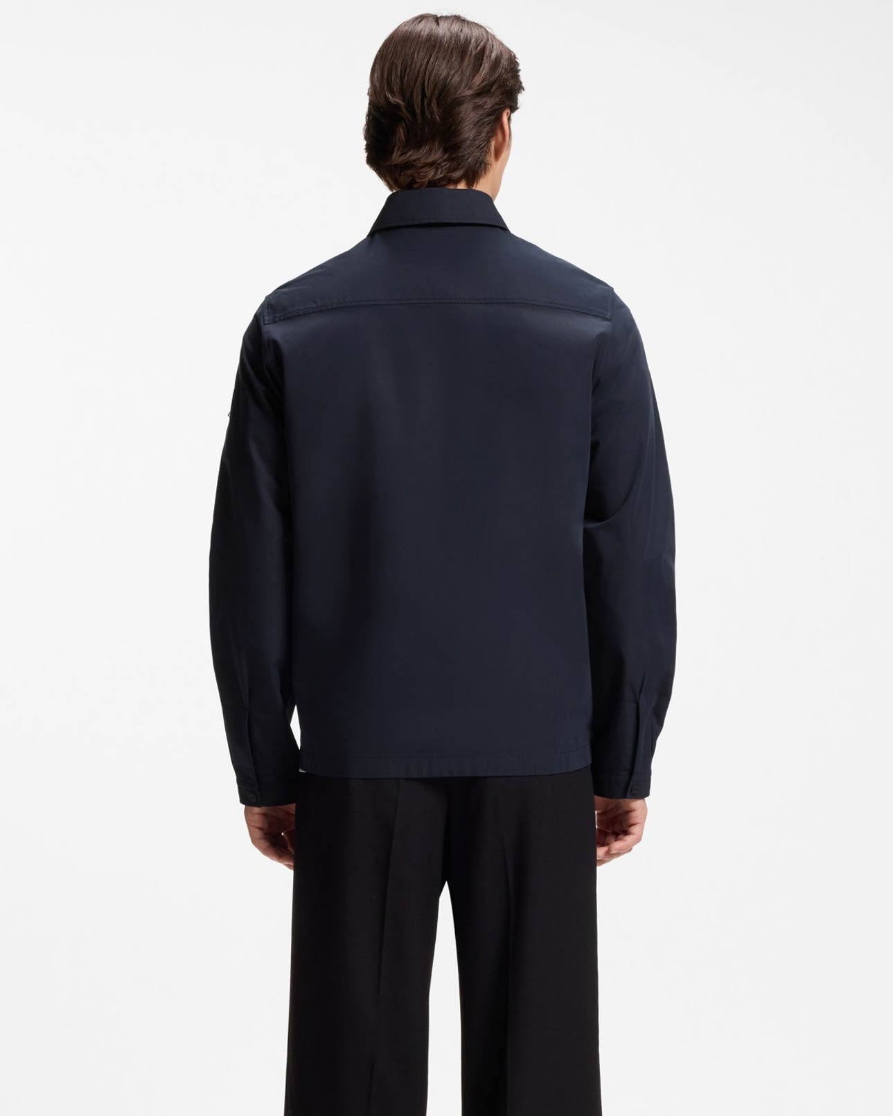 HUGO Emmond Mens Zip Overshirt - Dark Blue 405 | CHO | Designer Mens Overshirts