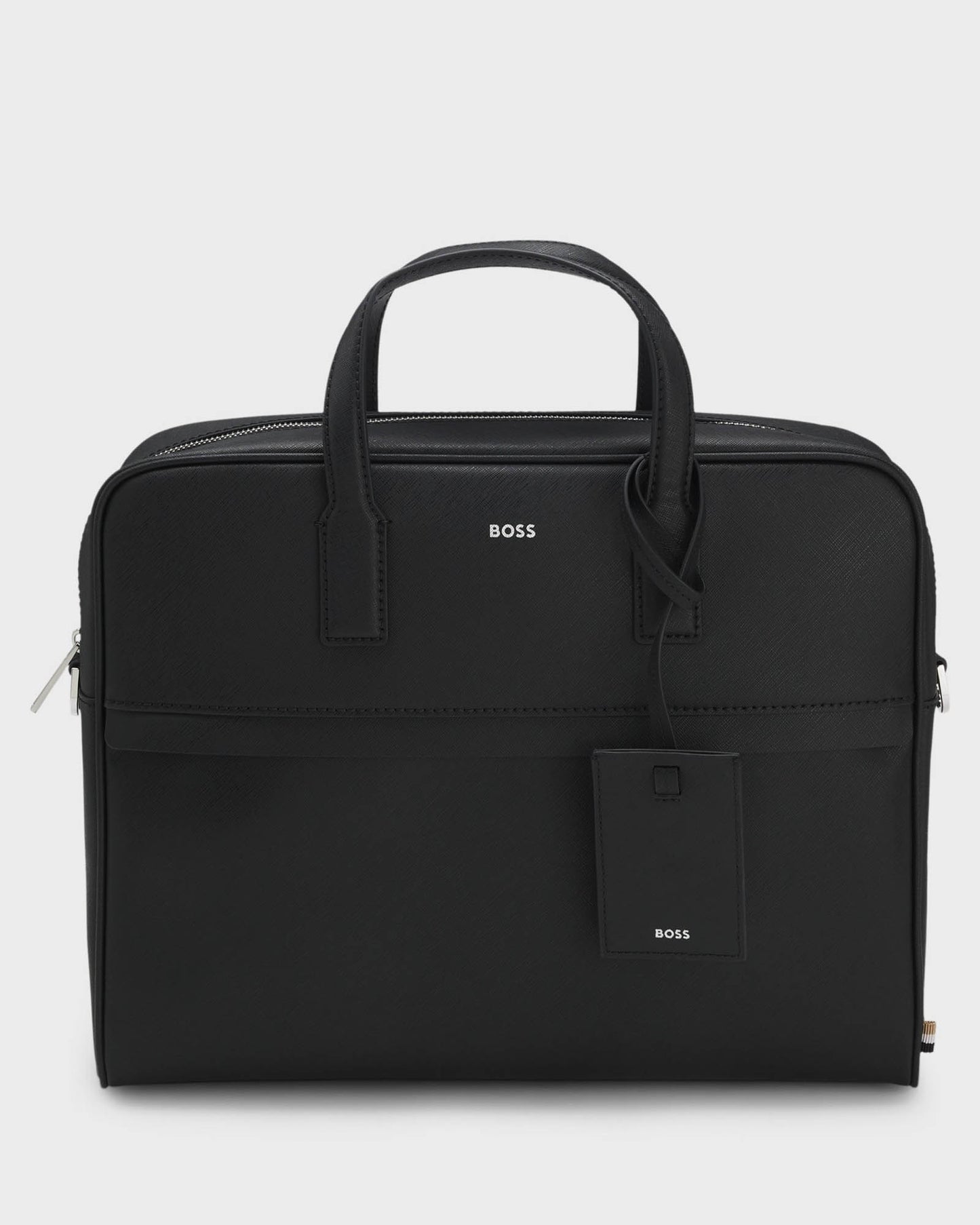 BOSS Orange Zair Mens Document Case with Foil-Print Logo - Black 001 | CHO | Designer Mens Bags