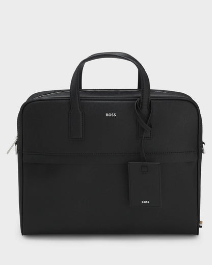 BOSS Orange Zair Mens Document Case with Foil-Print Logo - Black 001 | CHO | Designer Mens Bags