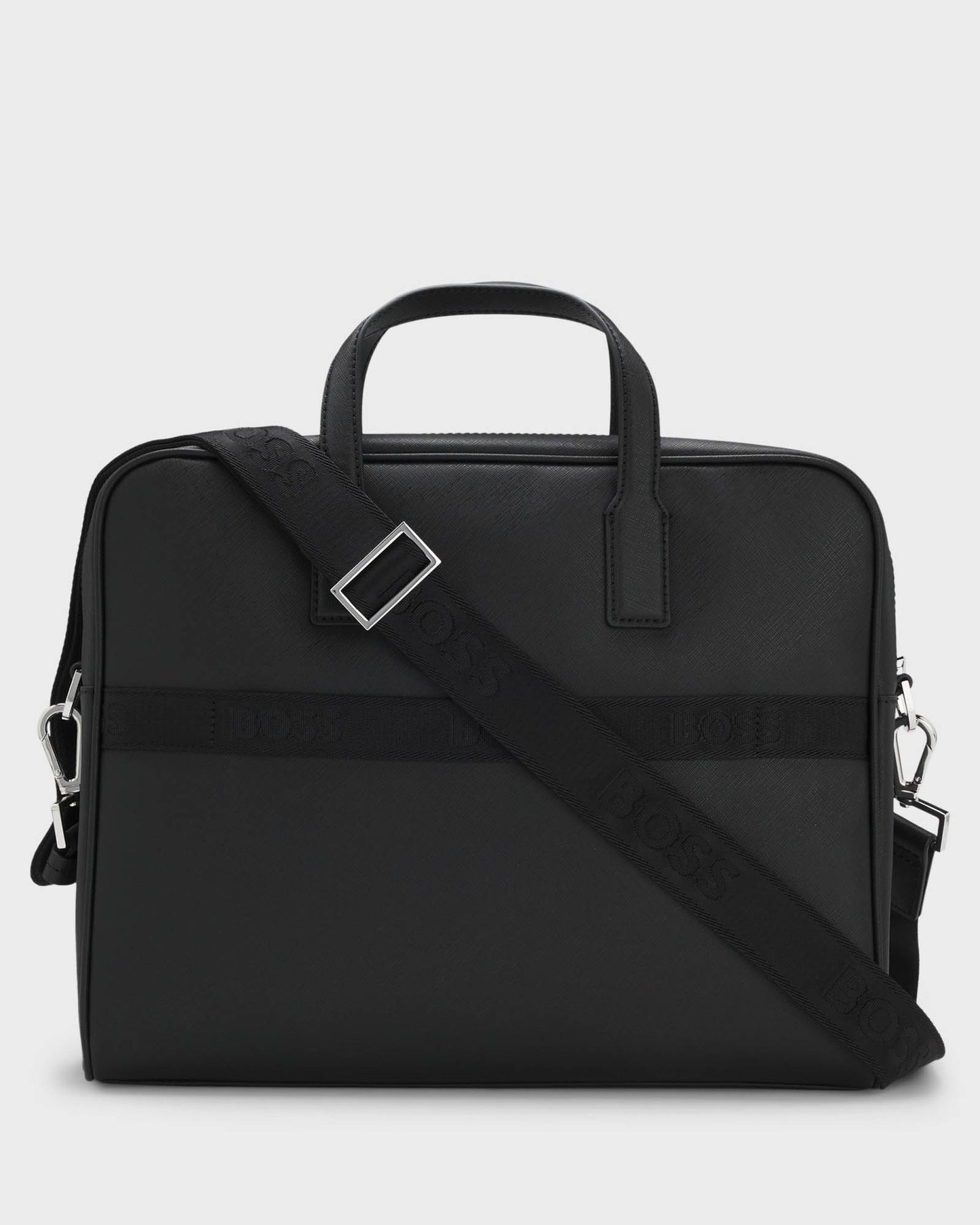 BOSS Orange Zair Mens Document Case with Foil-Print Logo - Black 001 | CHO | Designer Mens Bags