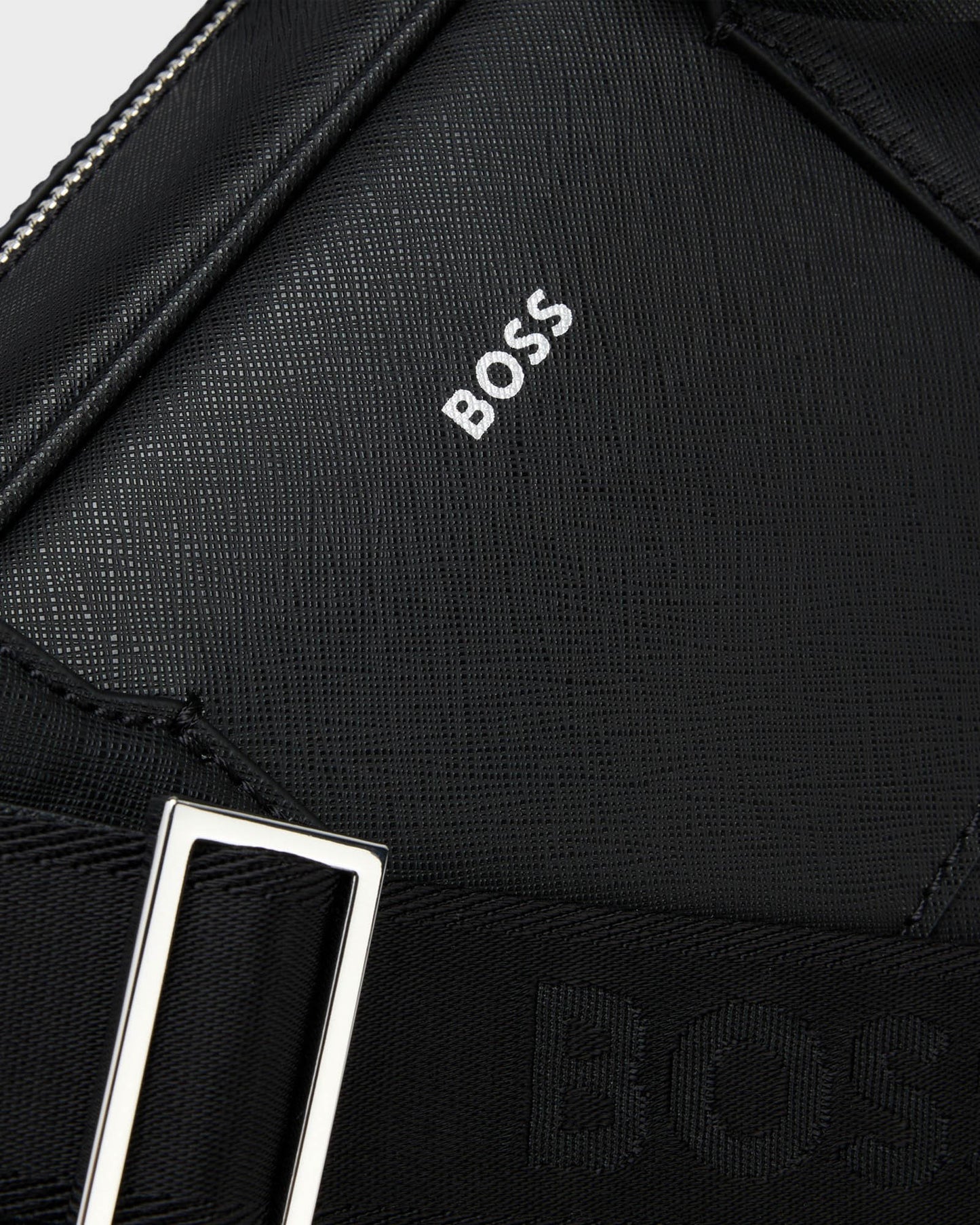BOSS Orange Zair Mens Document Case with Foil-Print Logo - Black 001 | CHO | Designer Mens Bags