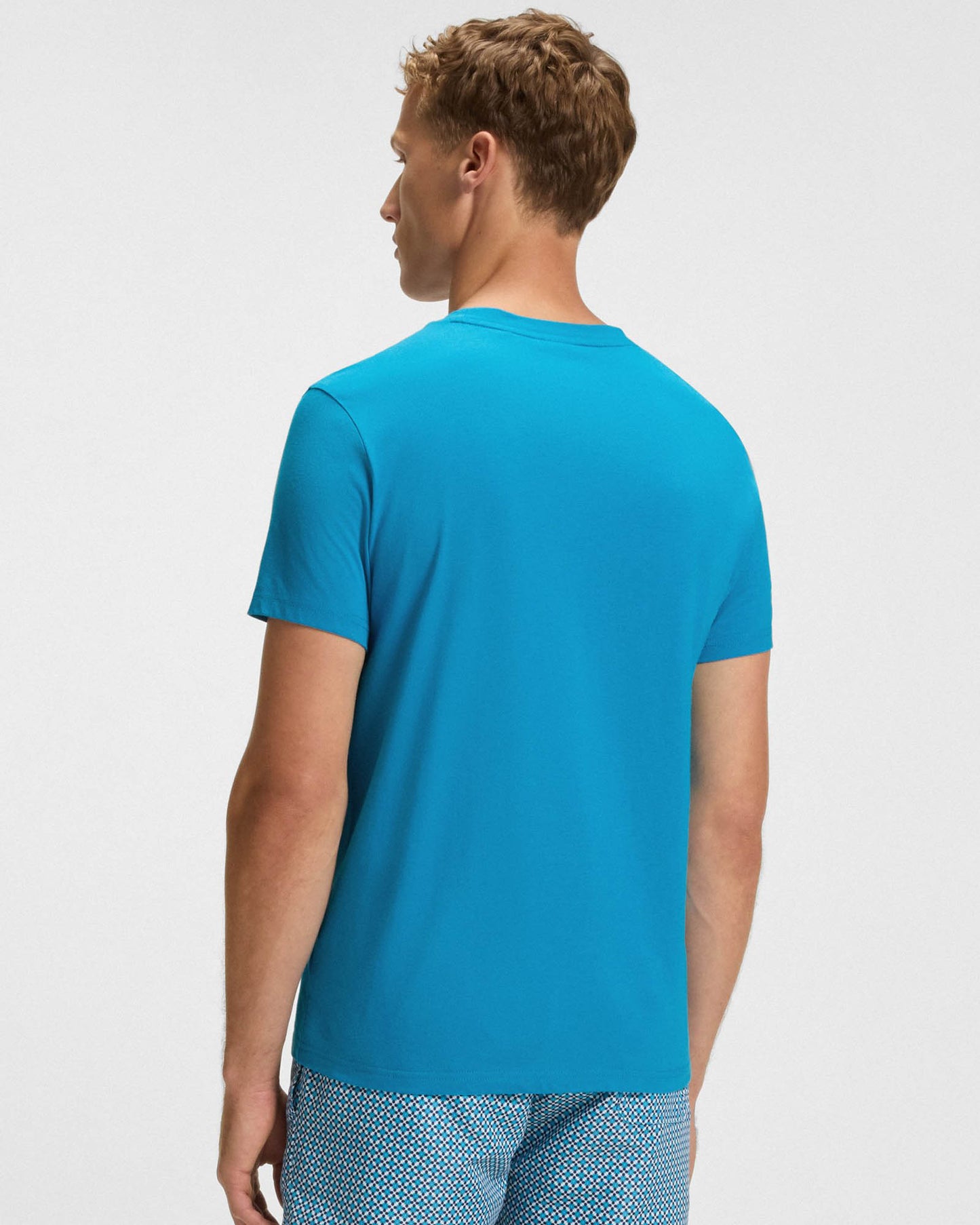 BOSS Orange RN Mens Relaxed Fit T-Shirt With Contrast Logo - Turquoise/Aqua 443