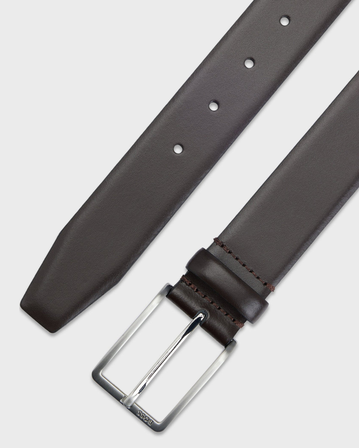 BOSS Orange Erman Mens Leather Belt - Dark Brown 205 | CHO | Designer Mens Belts