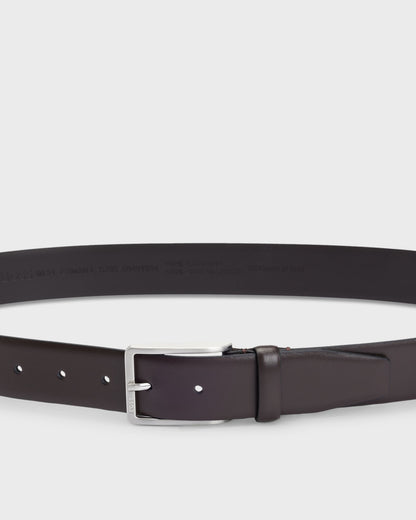 BOSS Orange Erman Mens Leather Belt - Dark Brown 205 | CHO | Designer Mens Belts