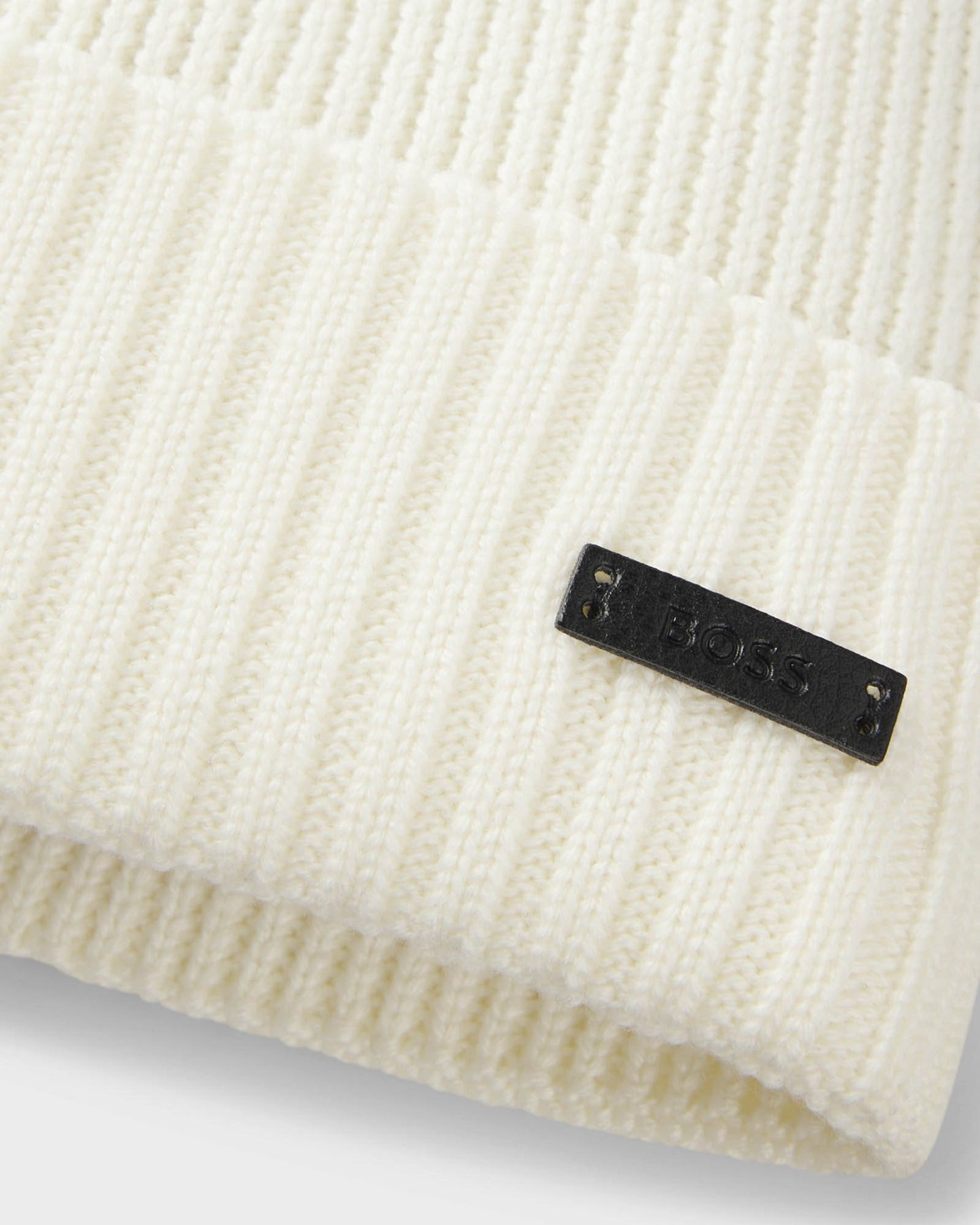 BOSS Orange Fati Mens Beanie - Open White 118