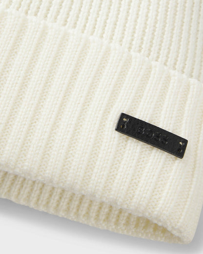 BOSS Orange Fati Mens Beanie - Open White 118