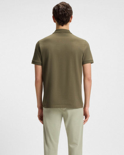 BOSS Orange Passenger Mens Stretch-Cotton Slim-Fit Polo Shirt with Logo Patch - Open Green 342