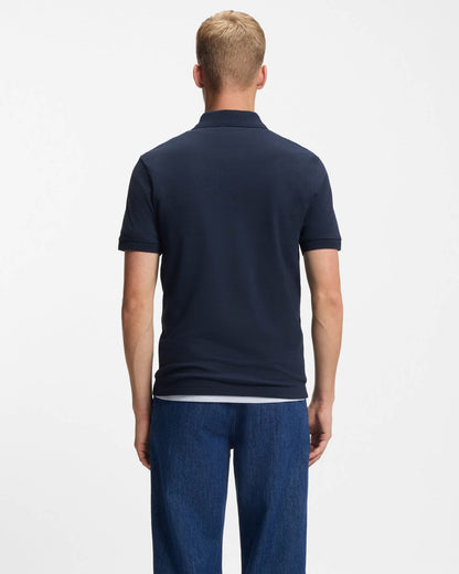 BOSS Orange Passenger Mens Stretch-Cotton Slim-Fit Polo Shirt with Logo Patch - Open Blue 464