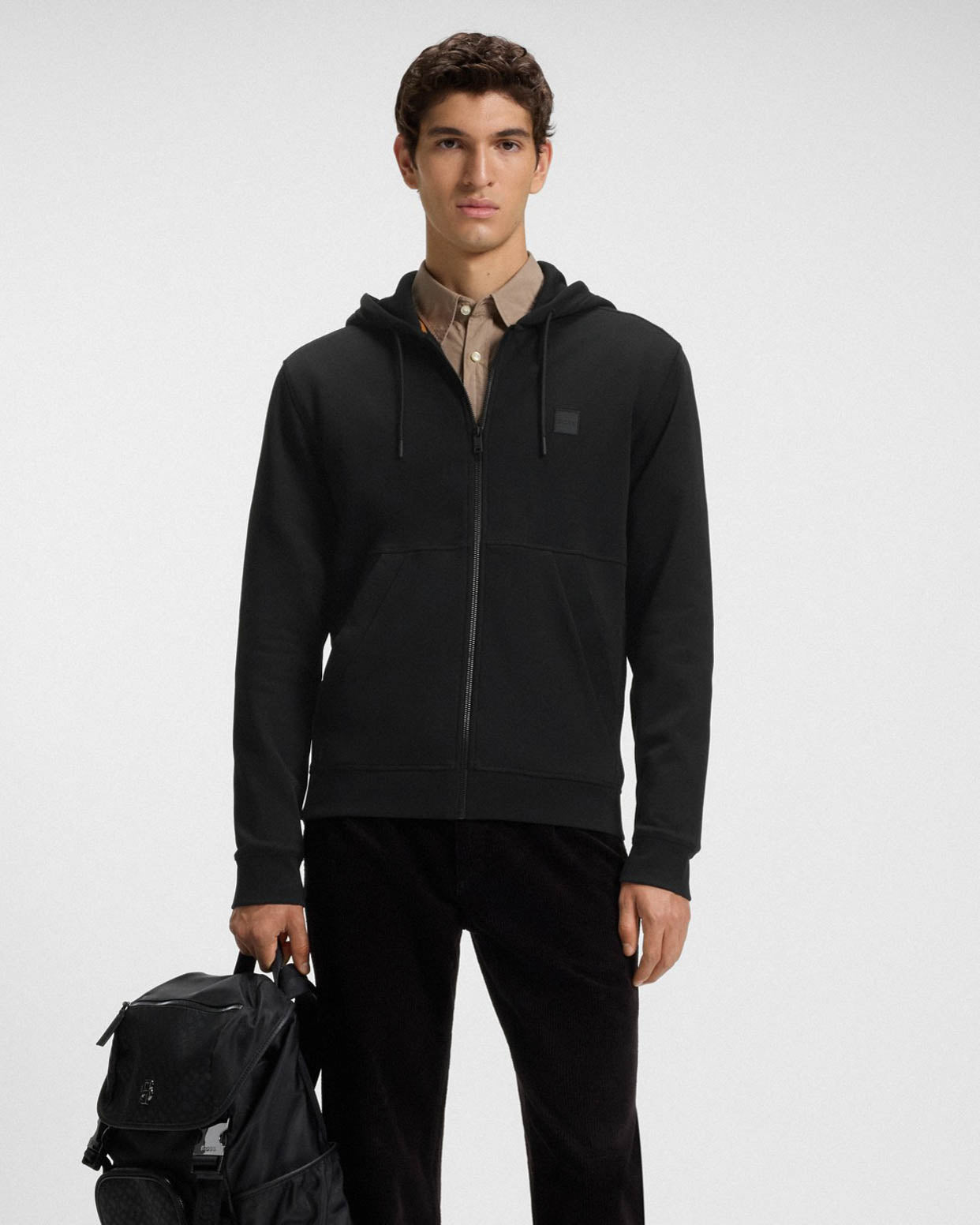BOSS Orange Zetalky Mens Full Zip Hoodie - Black 001