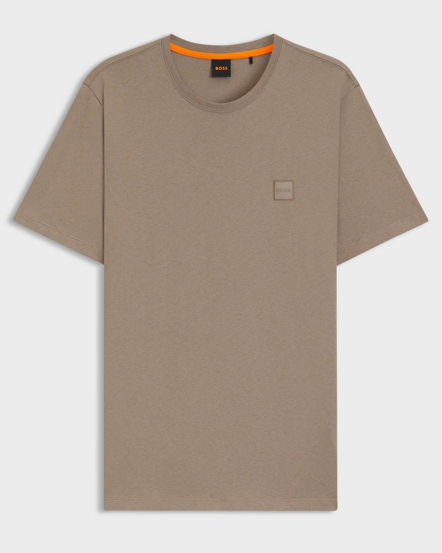 BOSS Orange Tales Mens Cotton-Jersey T-shirt With Logo Patch - Open Green 346