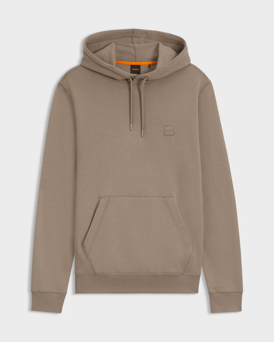 BOSS Orange Wetalk Mens Pullover Hoodie With Logo Patch - Open Green 346