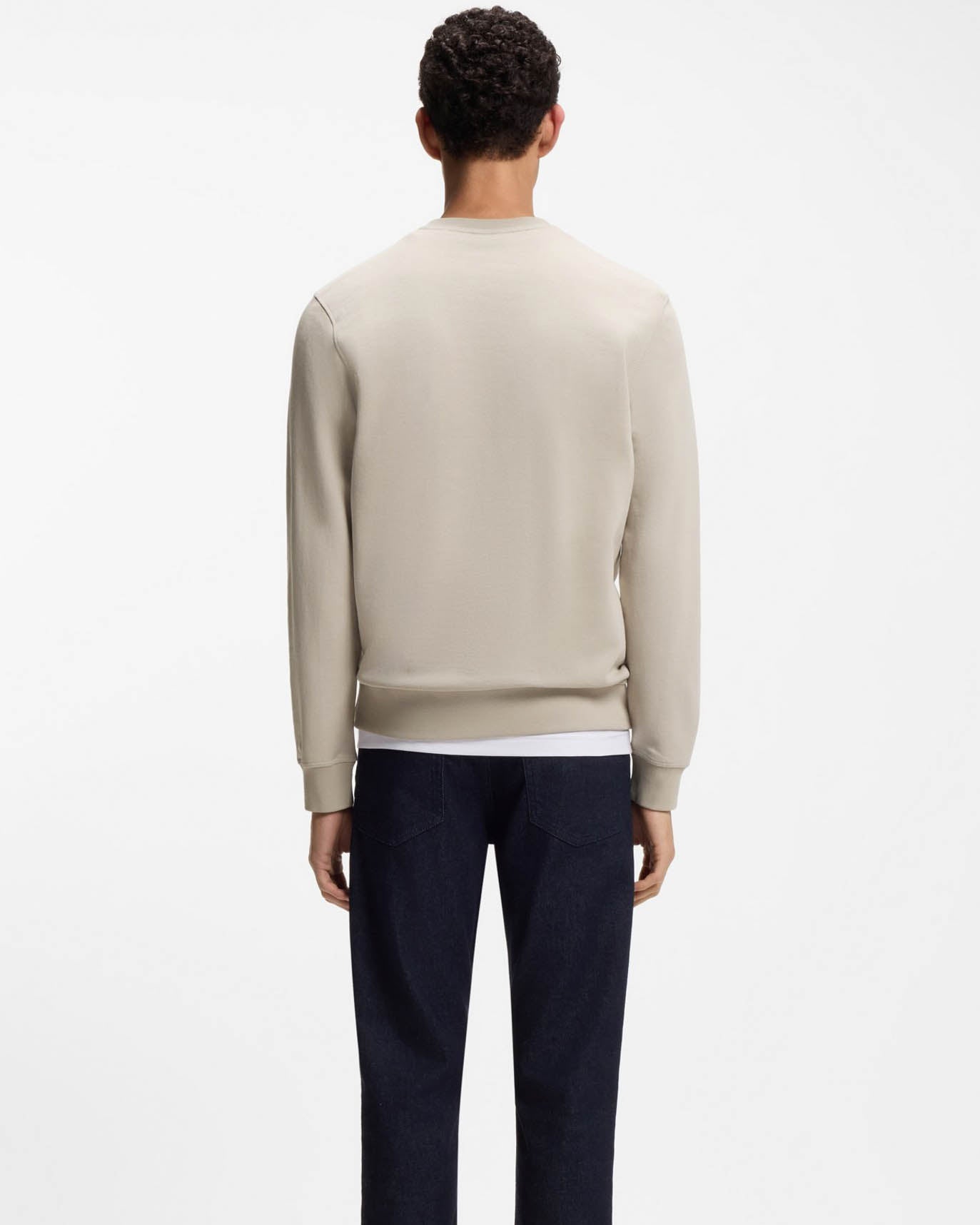 BOSS Orange Westart Mens Crew Neck Sweatshirt With Logo Patch - Open Grey 070