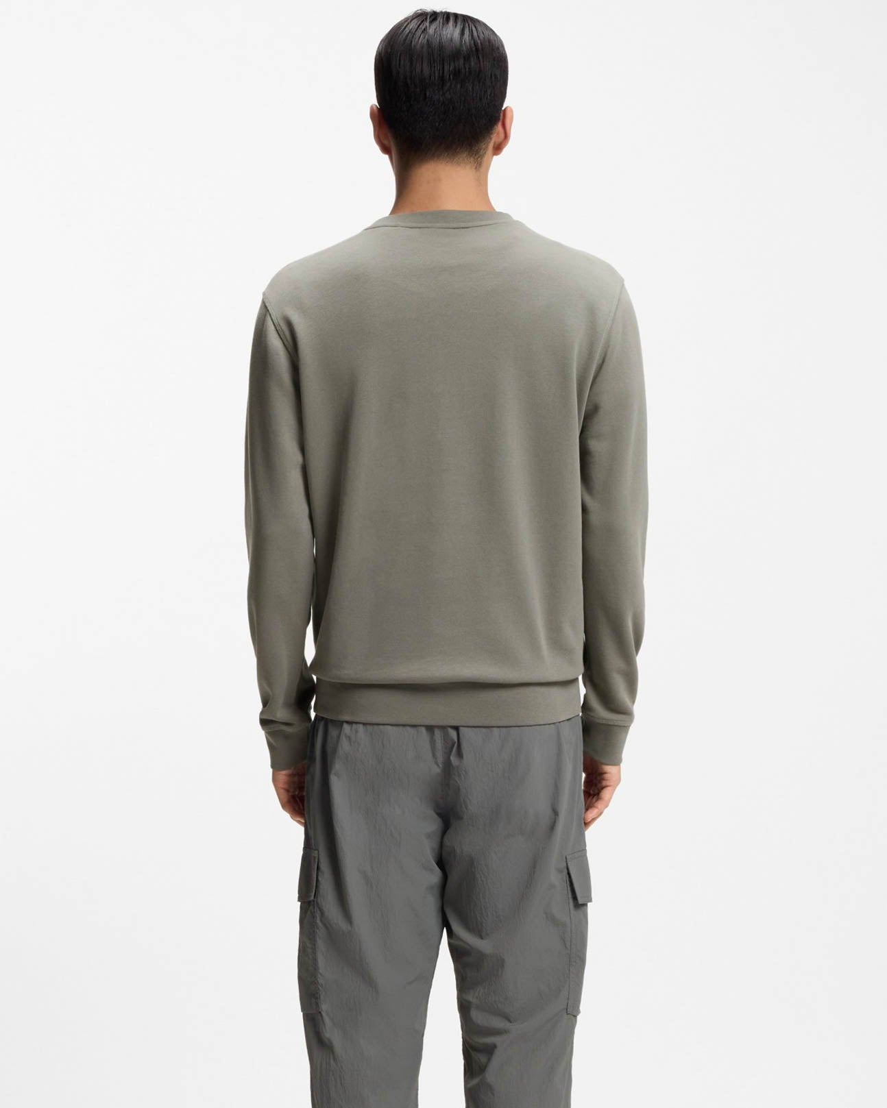 BOSS Orange Westart Mens Crew Neck Sweatshirt With Logo Patch - Open Grey 076