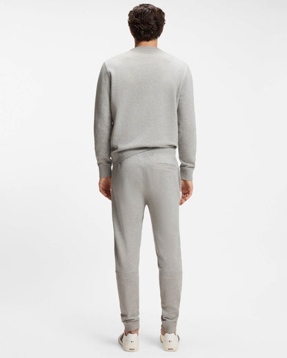BOSS Orange Westart Mens Crew Neck Sweatshirt With Logo Patch - Open Grey 086 | CHO | Designer Mens Sweatshirts