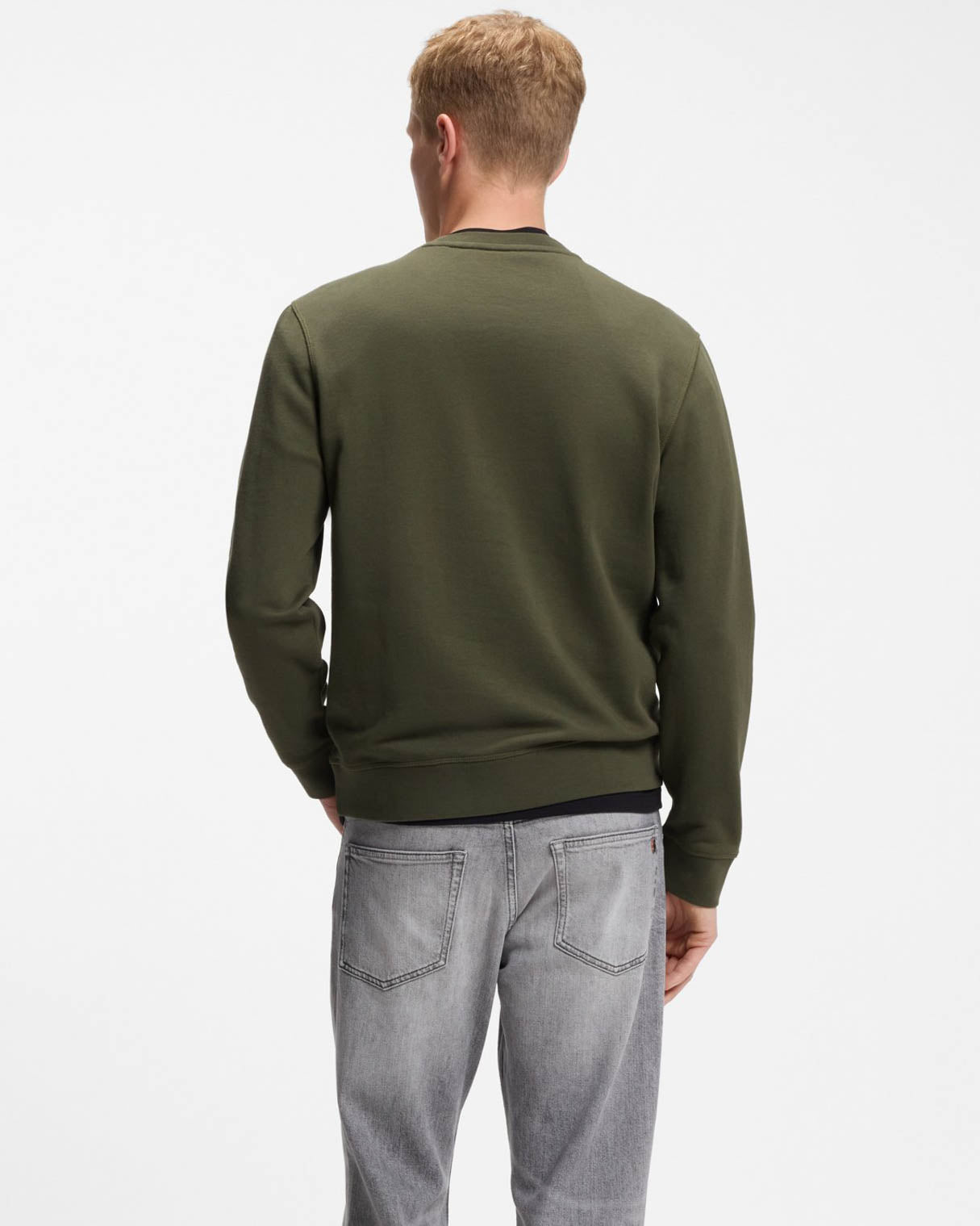 BOSS Orange Westart Mens Crew Neck Sweatshirt With Logo Patch - Bright Green 325