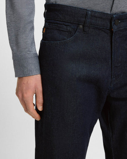 BOSS Orange Re.Maine Mens Regular Fit Comfort-Stretch Denim Jeans Dark Blue 403